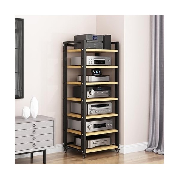 Support De Stockage Multimédia Amovible, Meuble Dassemblage De Support Audio-vidéo Avec 7 Étagères Réglables, Adapté For Lec