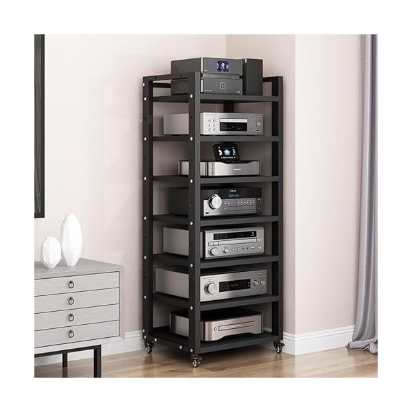 Support De Stockage Multimédia Amovible, Meuble Dassemblage De Support Audio-vidéo Avec 7 Étagères Réglables, Adapté For Lec