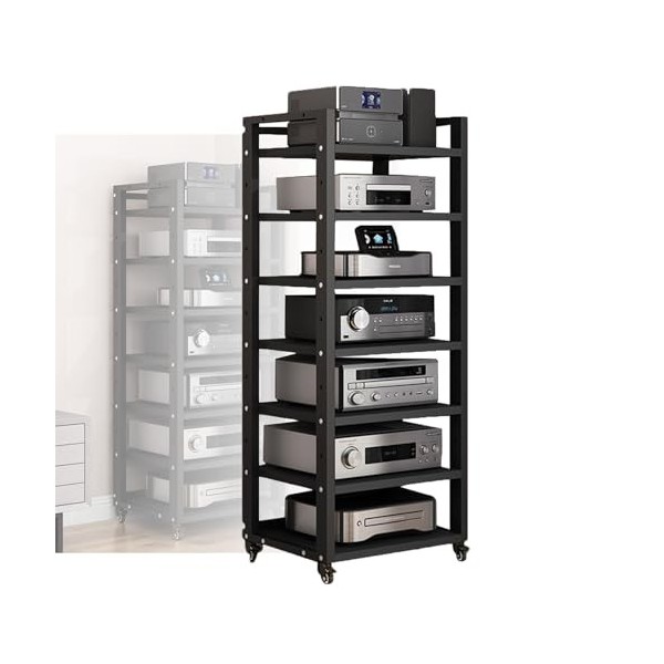 Support De Stockage Multimédia, Armoire De Composants De Support Audio Vidéo Avec 7 Étagères Réglables, Support De Stockage O