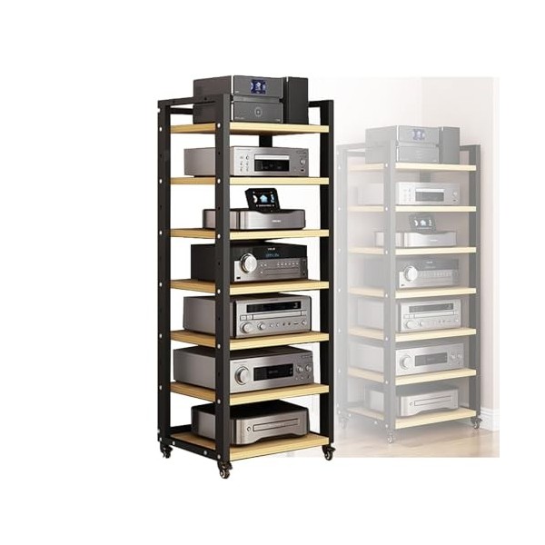 Support De Stockage Multimédia, Armoire De Composants De Support Audio Vidéo Avec 7 Étagères Réglables, Support De Stockage O