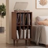 Bibliothèque en Bois de Pin À 2 Étagères, Cube de Stockage de Vinyles, Étagère Vintage pour Platine Tournante 4 Rangements po