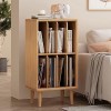 Bibliothèque en Bois de Pin À 2 Étagères, Cube de Stockage de Vinyles, Étagère Vintage pour Platine Tournante 4 Rangements po
