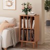 Bibliothèque en Bois de Pin À 2 Étagères, Cube de Stockage de Vinyles, Étagère Vintage pour Platine Tournante 4 Rangements po