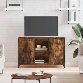 Meuble TV chêne fumé 100x35x65 cm Bois dingénierie - Banc TV, Meuble TV Suspendu, Convient pour Salon ou Chambre
