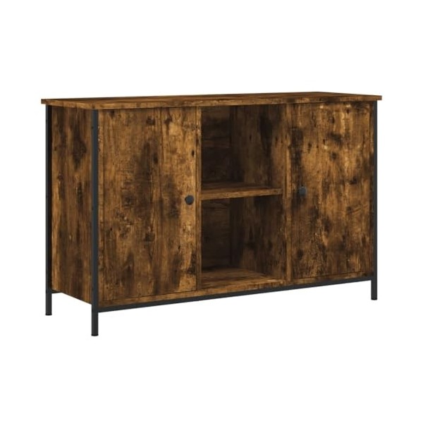 Meuble TV chêne fumé 100x35x65 cm Bois dingénierie - Banc TV, Meuble TV Suspendu, Convient pour Salon ou Chambre