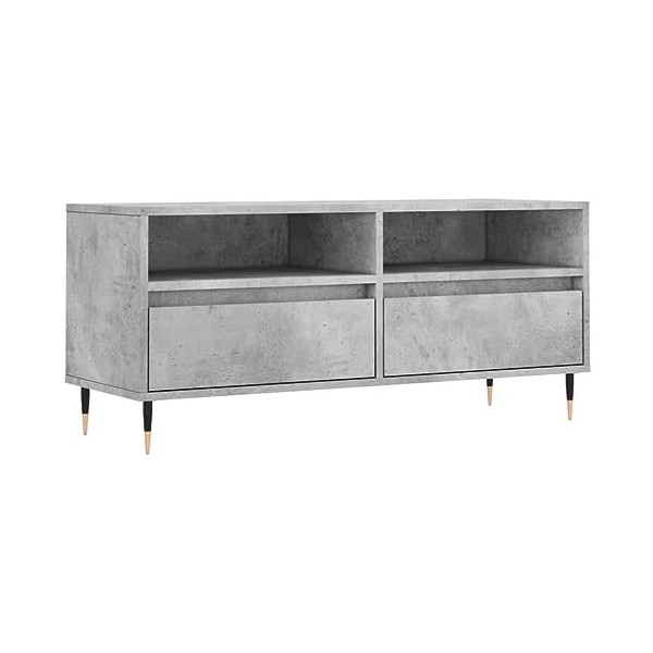 vidaXL Meuble TV Gris béton 100x34,5x44,5 cm Bois dingénierie