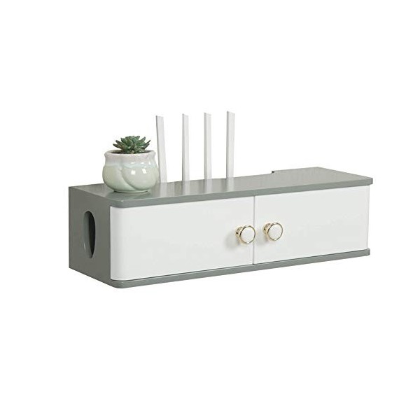 Meuble TV mural, boîte de rangement pour routeur wifi, cadre en bois massif, meuble TV en bois massif, utilisé pour la décora