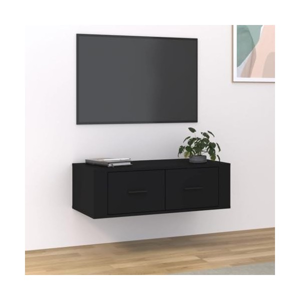VEEKI Meuble TV, Meuble TV Suspendu, Meuble TV Industriel, Meuble TV Bois, Meuble Chambre, Convient pour Salon ou Chambre, Su