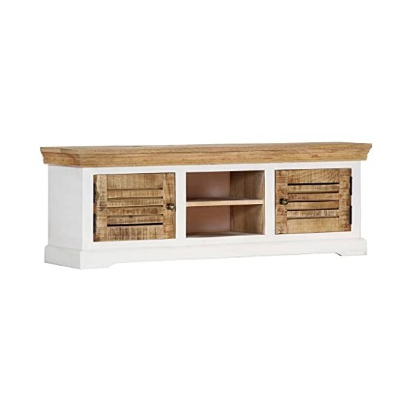 DCRAF Centres de divertissement et meubles TV, meuble TV 118 x 30 x 40 cm en bois de manguier massif