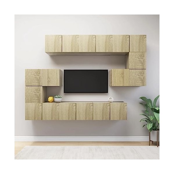 Centres de divertissement et meubles TV, 10 pièces en chêne sonoma dingénierie