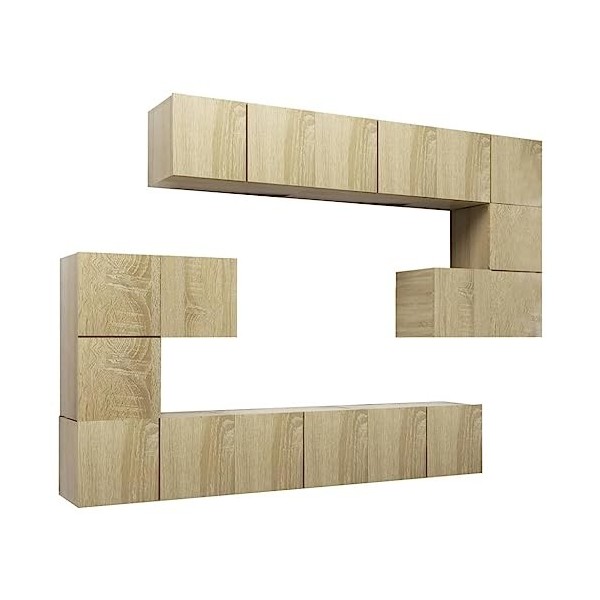 Centres de divertissement et meubles TV, 10 pièces en chêne sonoma dingénierie
