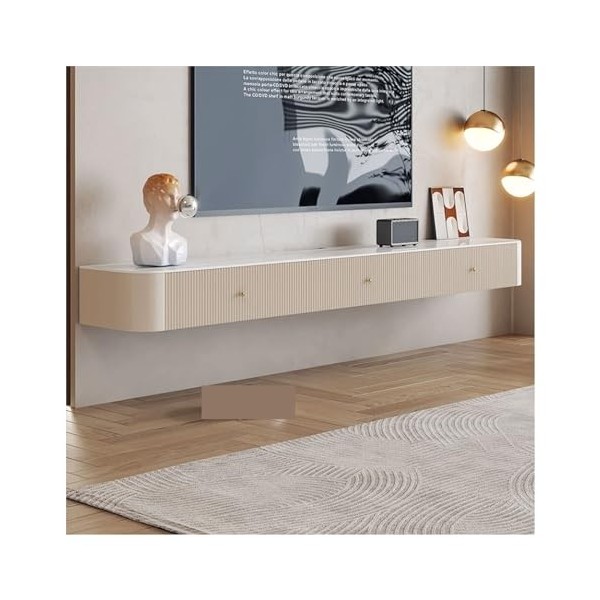 Meuble TV Flottant Mural Support TV flottant simple et moderne, centre de divertissement suspendu mural et étagère darmoire,