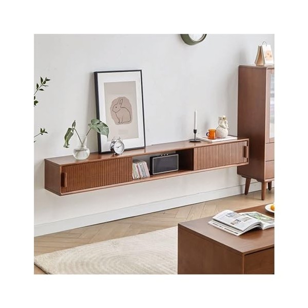 Meuble TV Flottant Mural Support TV flottant en bois, centre de divertissement flottant 59/71, console multimédia flottan