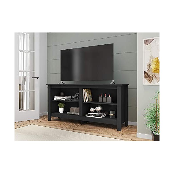 Caemmum Meuble TV 65 Pouces Maxi Noir 4 Niches