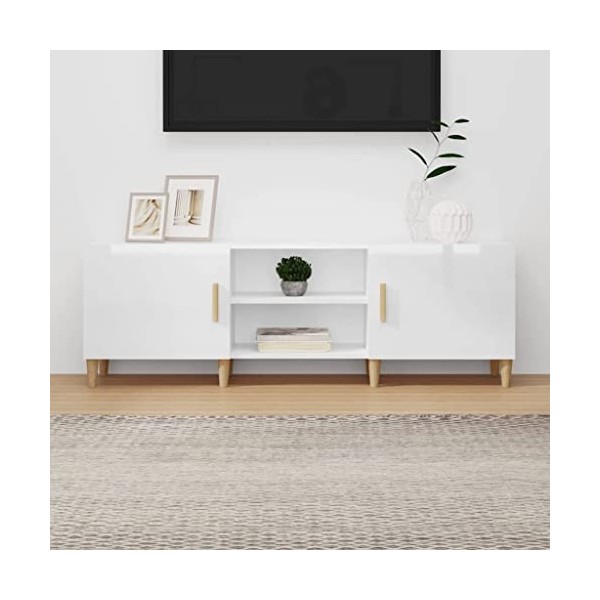 FIRBNUS Meuble TV Sonoma Gris 80x36x50 cm Bois dingénierie Armoire Stéréo Espace de Divertissement Dessus Robuste Armoire Mé