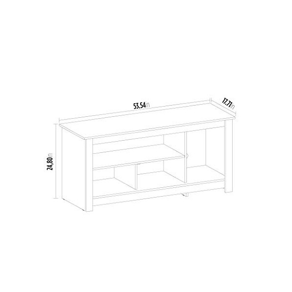 Caemmum Meuble TV 55 Pouces Maxi Noir 4 Niches