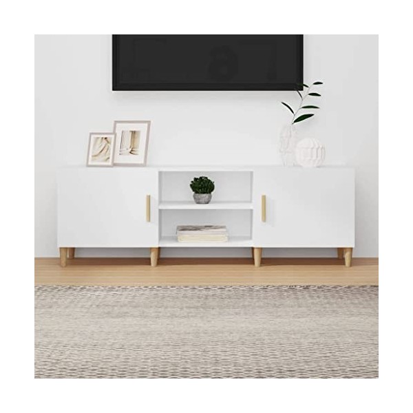 FIRBNUS Meuble TV Sonoma Gris 80x36x50 cm Bois dingénierie Armoire Stéréo Espace de Divertissement Dessus Robuste Armoire Mé