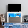 Panana Meuble TV LED en MDF avec 5 Compartiments de Stockage sur Salle de Séjour, Salon et Chambre à Coucher, 100 x 35 x 65 c