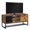 IDMarket - Meuble TV Chicago 2 tiroirs avec Placard Design Industriel 110 cm