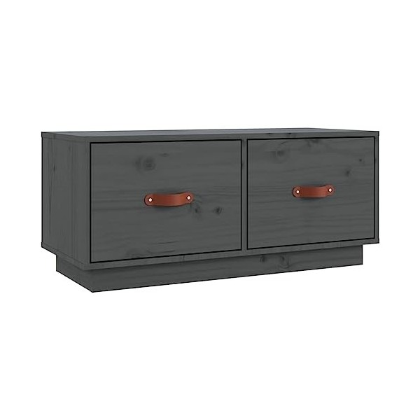 Générique Meuble TV Gris 80x34x35 cm Bois de pin Massif,11 KG,818242, Meubles, Meubles TV