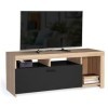 IDMarket - Meuble TV Malo Bois et Placard Noir 110 cm