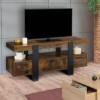 IDMarket - Meuble TV Phoenix avec tiroirs Bois Effet Vieilli et Noir 116 cm