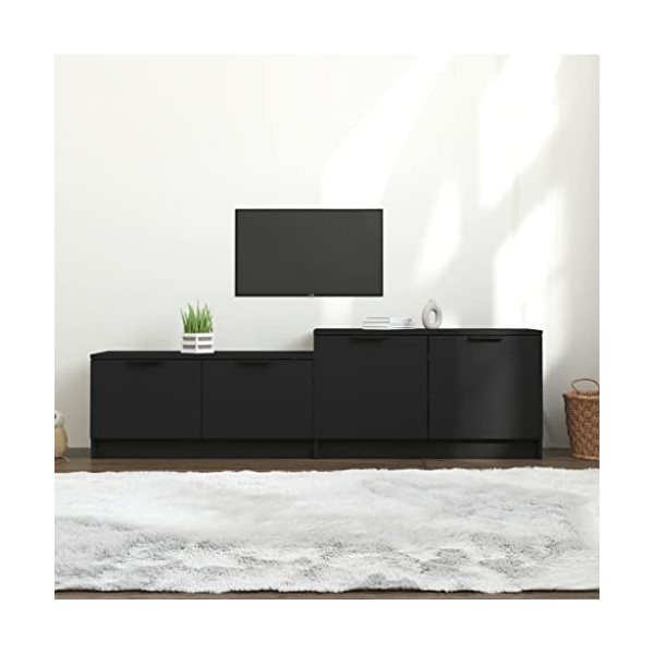 Générique Meuble TV Noir 158,5x36x45 cm Bois dingénierie,29.4 KG,811485, Meubles, Meubles TV