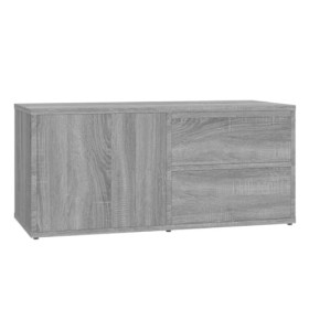 FAMIROSA Meuble TV Sonoma Gris 80x34x36 cm Bois dingénierie 16.2KG 
