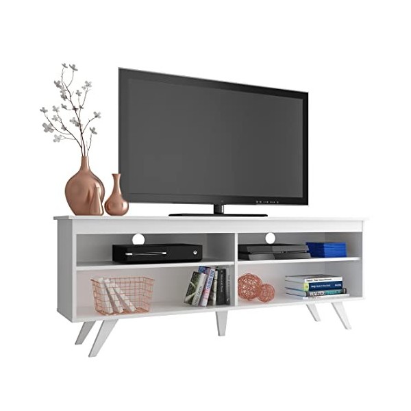 MADESA - Meuble TV Moderne, Meuble TV, Meuble de Salon, Meuble TV Bois, Meuble TV avec Rangement, Console TV avec 4 Étagères 