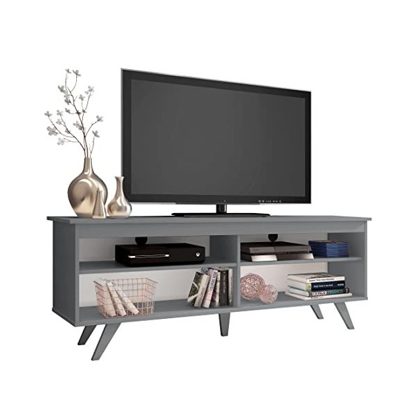 MADESA - Meuble TV Moderne, Meuble TV, Meuble de Salon, Meuble TV Bois, Meuble TV avec Rangement, Console TV avec 4 Étagères 