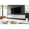 PIASKI Meuble TV LOWBOARD D 180 cm, support TV, meuble TV suspendu, blanc, béton sans éclairage LED 