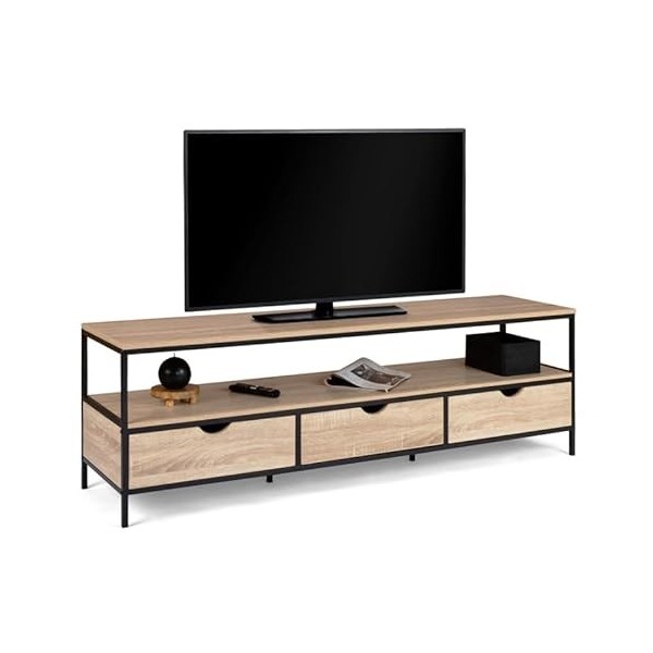 IDMarket - Meuble TV Detroit 3 tiroirs Design Industriel 160 cm