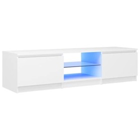Meuble TV, Meuble TV Suspendu, Meuble TV LED, Meuble TV Industriel, Meuble Chambre, Convient pour Salon ou Chambre, Blanc 140