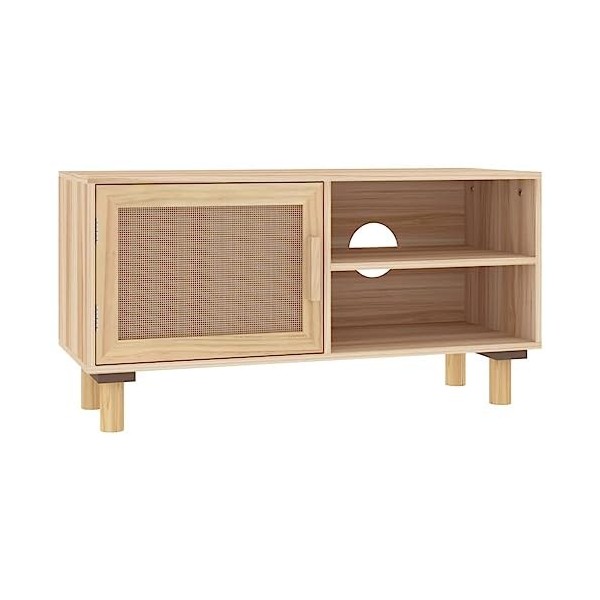 vidaXL Meuble TV Centre de Divertissement Armoire Multimédia Meuble de Rangement Salle de Séjour Blanc 80x30x40 cm Bois de Pi