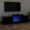 IKAYAA Meuble TV LED 120 cm Banc TV Meuble TV Chambre Table TV Meuble de Tele Éclairage LED RGB avec Couleur réglable Convien