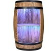 Baril de vin comme casier à vin – Armoire – Lampes LED – Table de bar – Porte-bouteilles en bois décoratif pour le salon