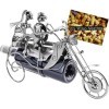 BRUBAKER - Porte-Bouteille de vin - Couple à Moto - Sculpture en Métal - Carte de voeux INCL. - Idée Cadeau Originale