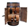 CREATIVE COOPER Casier à vin en bois avec porte LED - Armoire à alcool - Étagère à bouteilles en bois - Baril en bois - Meubl