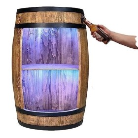 Façable RGB avec décapsuleur – Tonneau en Bois – Étagère à fût – Armoire à Boissons, étagère de Rangement pour étagère en Boi