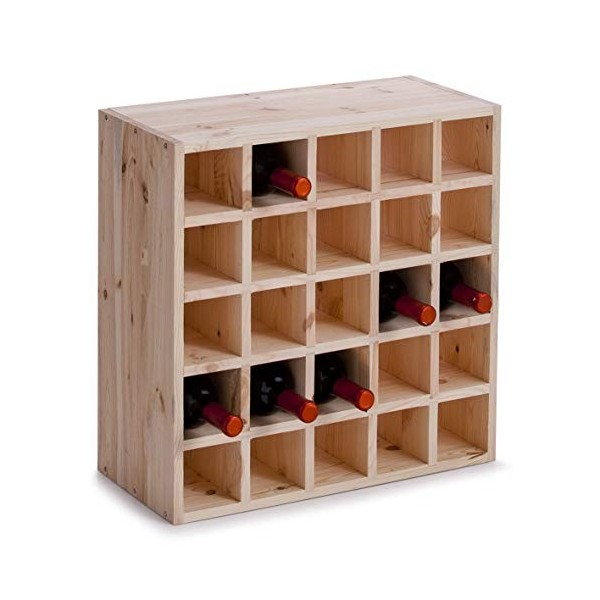 Zeller Present 13172 Casier à Vin en Bois Naturel 52 x 25 x 52 cm