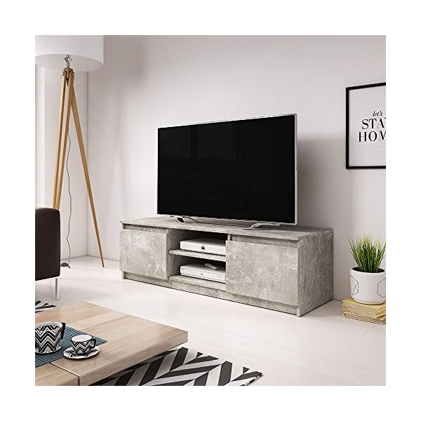 Selsey Permys - Meuble TV/Banc TV 120 cm béton Smart 