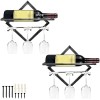 Supports Muraux pour Bouteilles de Vin en Métal, Rganisateur de Casier à Vin Suspendu Pliable pour 2 Bouteilles dalcool, Éta