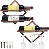 Supports Muraux pour Bouteilles de Vin en Métal, Rganisateur de Casier à Vin Suspendu Pliable pour 2 Bouteilles dalcool, Éta