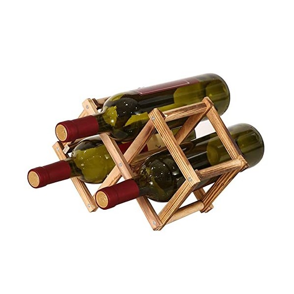 afdg Porte Bouteille Pliable en Bois, Casier à Bouteille en Bois, Casier à vin en Bois Massif Diamant pour Cuisine à Domicile