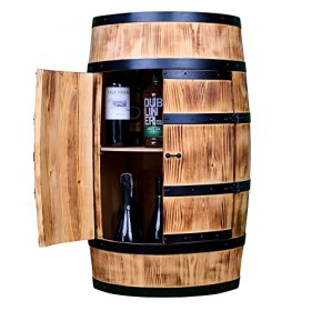 Creative Cooper Tonneau à vin - Casier à vin - Armoire à Alcool - Étagère en Bois - Tonneau en Bois - Meubles de tonneau - en