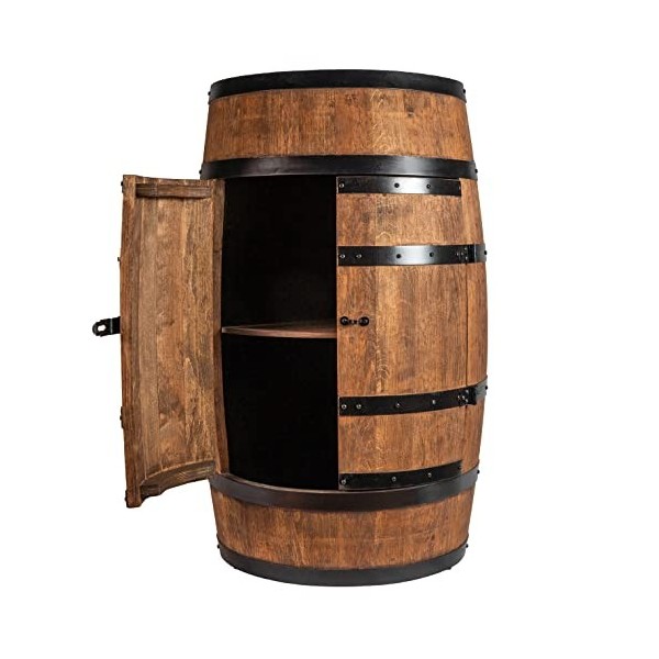 Creative Cooper Tonneau à vin - Casier à vin - Armoire à Alcool - Étagère en Bois - Tonneau en Bois - Meubles de tonneau - en