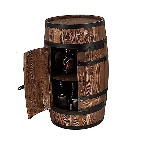 Creative Cooper Tonneau à vin - Casier à vin - Armoire à Alcool - Étagère en Bois - Tonneau en Bois - Meubles de tonneau - en