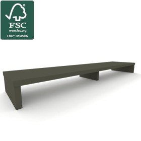 Henor Rehausse TV en Bois FSC® Double 160 x 35 x 15 cm Graphite Mat. Supporte +100 kg.