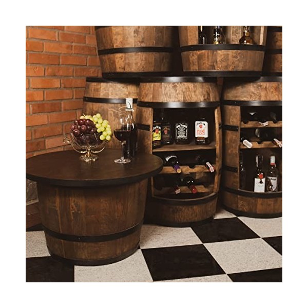 CREATIVE COOPER Armoire à vin avec étagère et chaise longue à vin - Étagère à vin rétro - 80 cm x 50 cm - Bois daulne - Coul