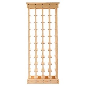 LANTUS Porte-Bouteilles en Bois, Étagère à Bouteilles en Pin Massif - Casier à Vin au Sol - Grande Capacité, Capacité : 40 Bo